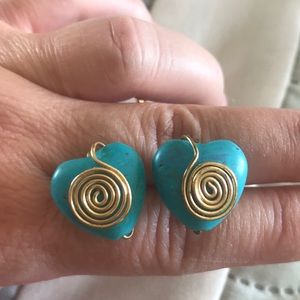 Turquoise heart earrings